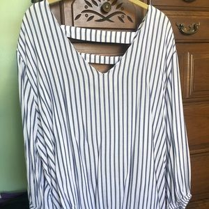 Blue and white stripped blouse